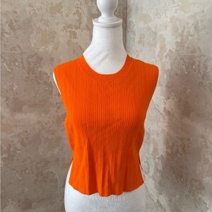 FRAME Orange Cutout Tank Top | Tangerine